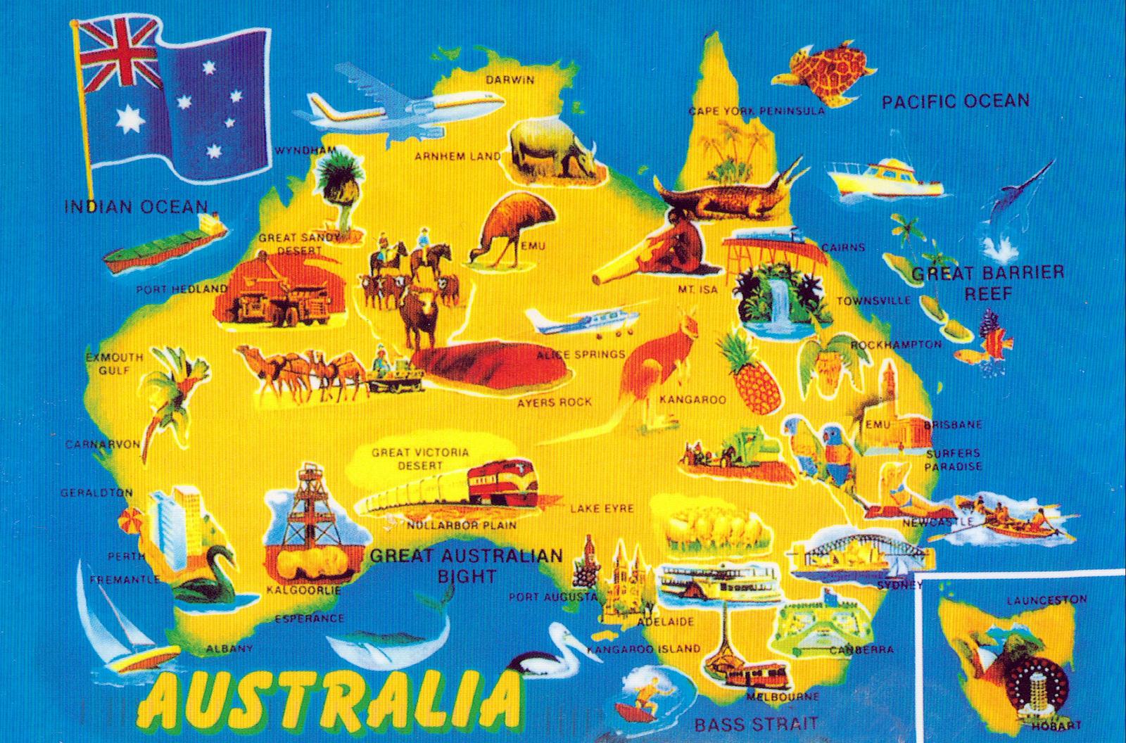 mapa turistico australia Australia atracciones turísticas mapa   Mapa de Australia lugares 