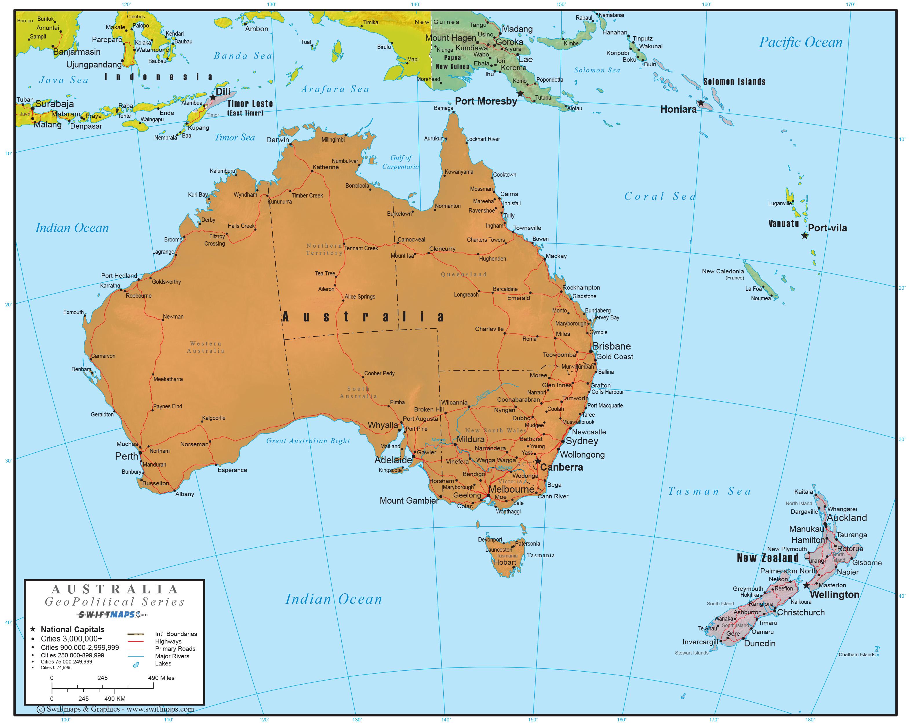 El Mapa De Australia Mapa Vectorial Muy Detallado De Australia Con Images