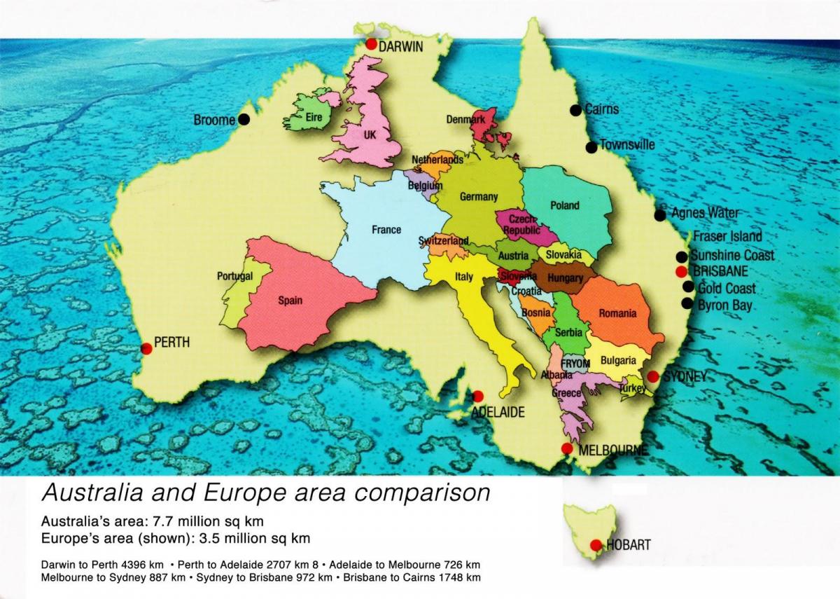 Mapa de europa en Australia