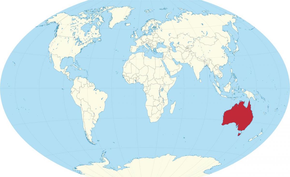 Australia en el mapa del mundo