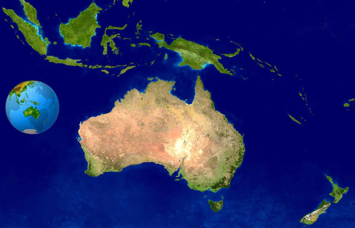 Mapa de Australia satélite