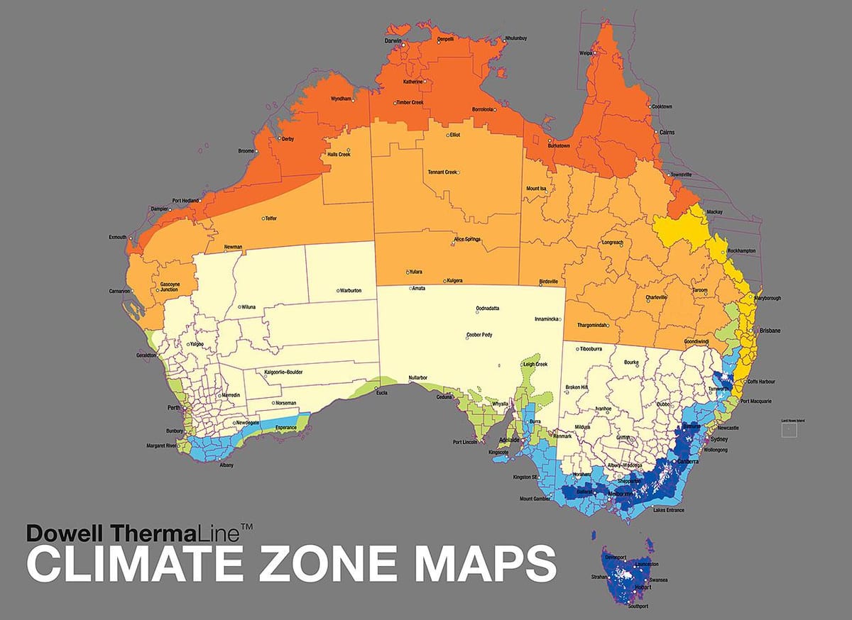 El clima de las zonas del mapa