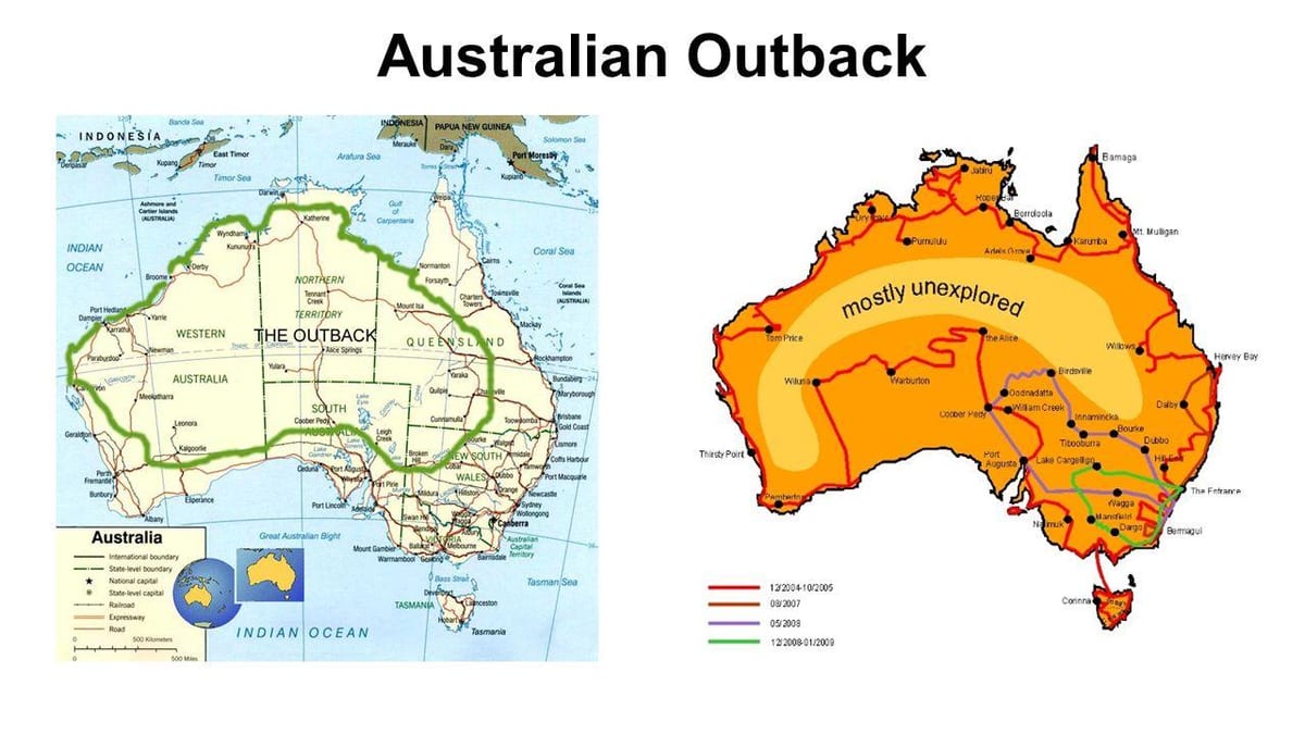 Outback australiano mapa