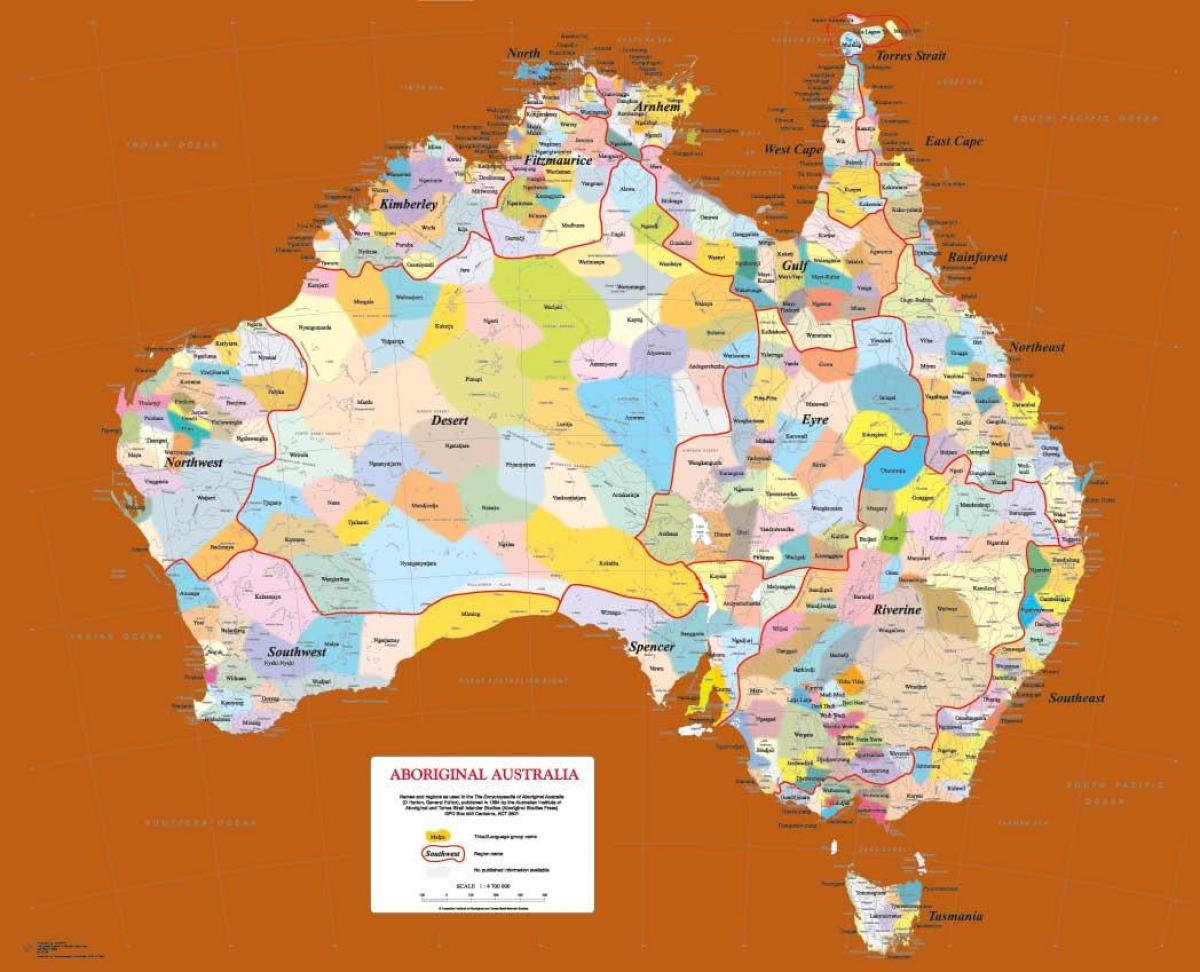 aborígenes mapa de Australia