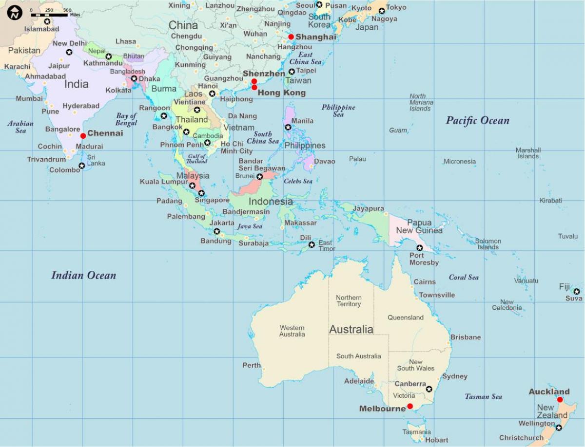 asia y Australia mapa