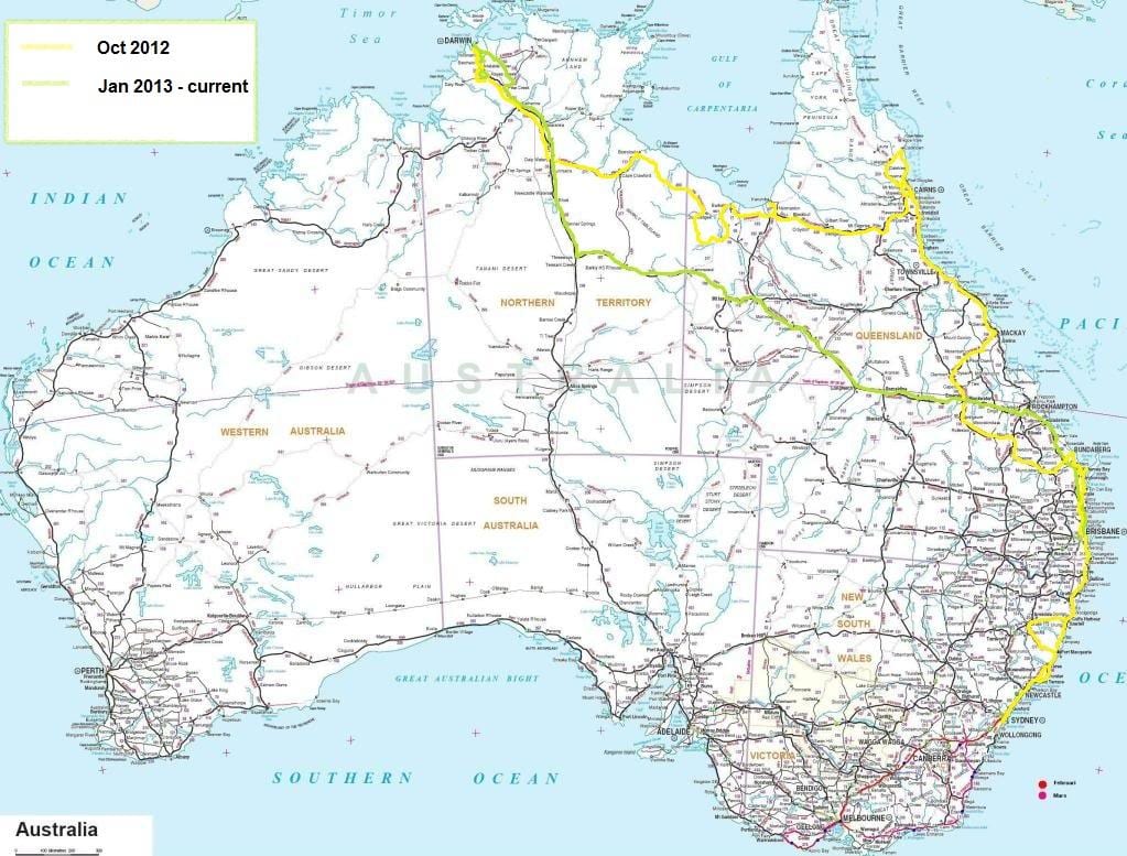 Australia mapa de carreteras