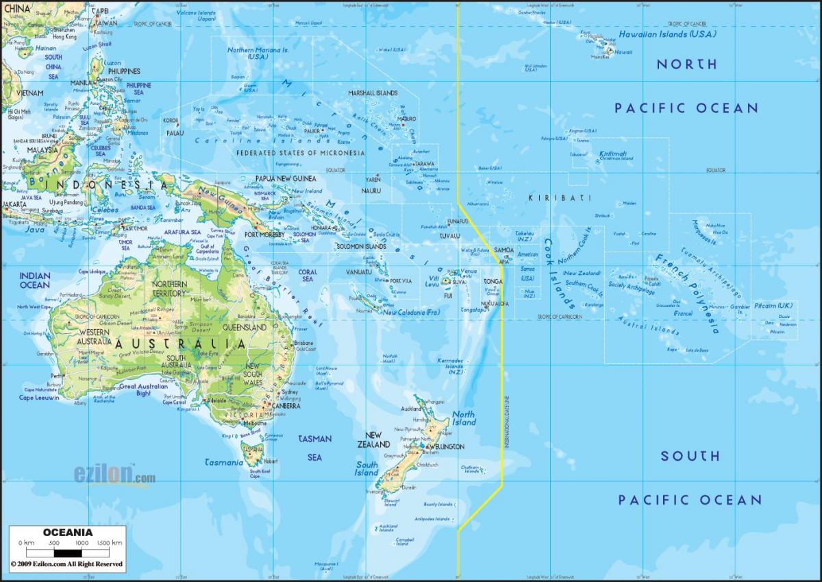 Australia y oceanía mapa