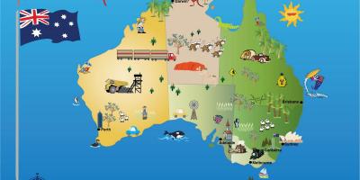Mapa de Australia lugares de interés turístico
