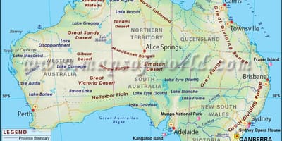 Mapa de Australia con capitales