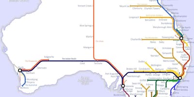 Australia trenes mapa