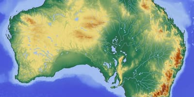 El mapa topográfico de Australia