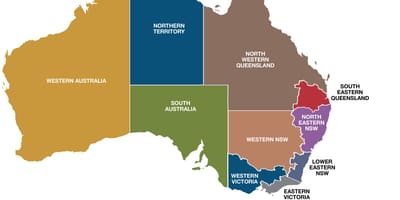 Mapa de Australia regiones