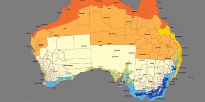 El clima de las zonas del mapa