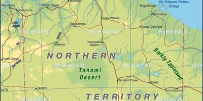 Mapa del norte de Australia