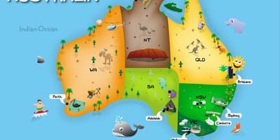 Mapa de Australia para los niños
