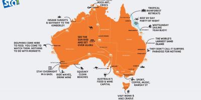 Mapa de Australia playa